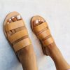 Handmade Greek Leather Sandals Brown Summer Slides