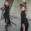 Black Lace Dress Gothic Maxi Wrap Cocktail Prom