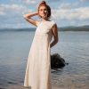 Linen Dress With Pockets Midi Clothing For Women