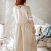 Linen Dress For Women Blush Romantic Maxi Plus