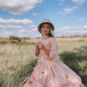 Linen Dress For Women Blush Romantic Maxi Plus