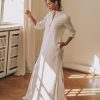 Linen Dress Maxi Kaftan Long Sleeve Plus Size