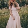 Linen Maxi Dress Boho Wedding Gown Summer Cream