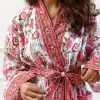 Long Hand Block Print Kimono Robe In Vibrant
