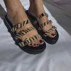 Platform Sandals Zebra Print Summer Shoes Full Grain